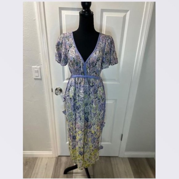 Romerio Sleep Jumpsuit in floral lavender motit from Anthropologie - Size Small - Picture 4 of 7